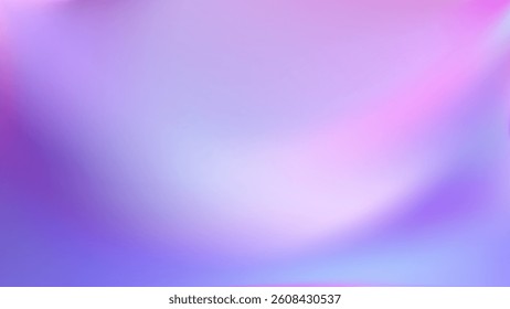 Purple gradient iridescent background. Rainbow colored pearlescent bg. Unicorn modern hologram neon wallpaper. Chrome cosmic print. Vector illustration, EPS 10.