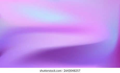 Purple gradient iridescent background. Rainbow colored pearlescent bg. Unicorn modern hologram neon wallpaper. Chrome cosmic print. Vector illustration, EPS 10.