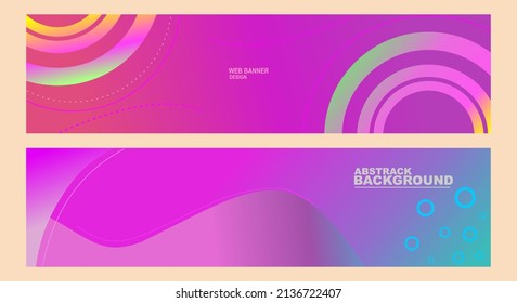 Purple Gradient Landing Page Background Set. Can Be Used For Technology Advertising Billboard Design