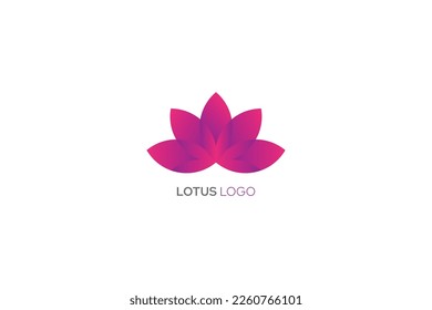 purple gradient lotus log in white background