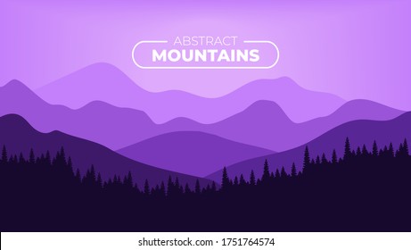 Purple gradient mountains landscape background