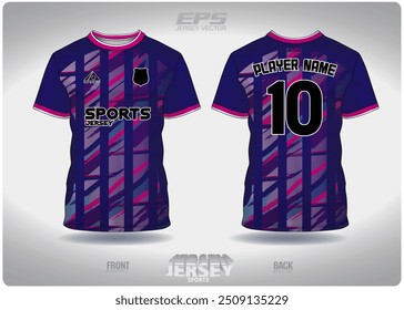 purple gradient painted pattern design, illustration, textile background for sports t-shirt, football jersey shirt mockup for football club. consistent front view