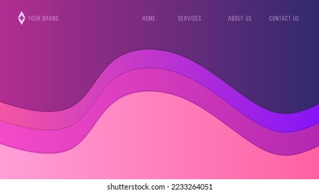 Purple Gradient Papercut Web Design Abstract Background EPS 10 Vector For Website, Landing Page, Home Page, Web Page