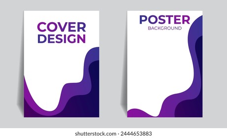 purple gradient poster or cover  design with paper style. vector illustration