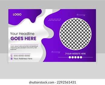 purple gradient printable modern banner template design 