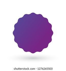 Purple gradient smooth edged burst, badge, seal or label. flat vector illustration for apps and packaging, isolated on white background.