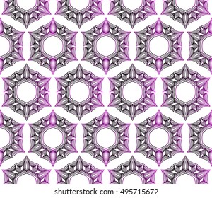 purple gradient style floral illustration. complex geometric vector pattern of interwoven lines and shapes. seamless texture. for interior design, wallpaper,