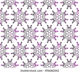 purple gradient style floral illustration. complex geometric vector pattern of interwoven lines and shapes. seamless texture. for interior design, wallpaper,