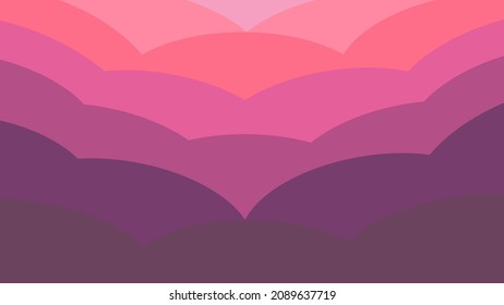 Tonos de gradiente púrpura en un patrón ovalado horizontal.Ilustración del vector de conjunto de sol.