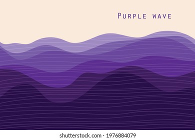 Purple gradient wave and line