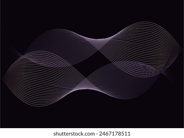 Purple gradient wavy mesh on black background.