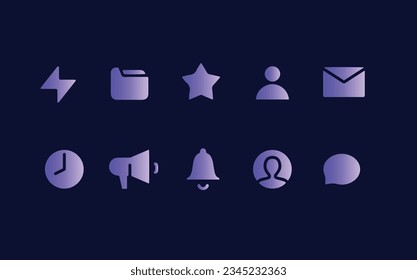 Purple Gradient Website Icons Free Vector Collection