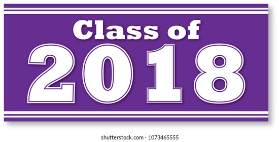  Purple Graduating Class of 2018 Banner