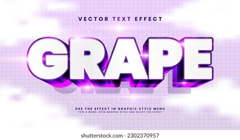 Purple grape editable text style effect. Vector text effect with luxury concept.
