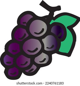 Vector aislado de uva morada