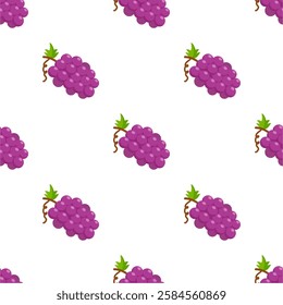 Purple Grape Seamless Pattern Background.