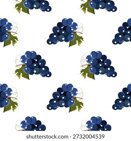 Purple grape seamless pattern Fruit background.