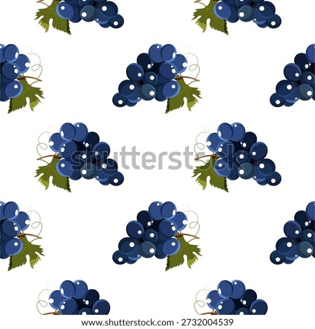 Purple grape seamless pattern Fruit background.