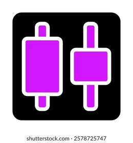 Purple Graphic Equalizer on Black Background Vector