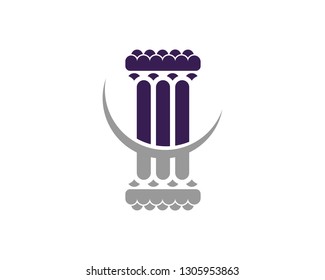 purple gray cool pillar icon logo