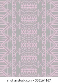 Purple gray dust fog Aztec tribal Mexican seamless pattern. Hipster boho chic background. Trendy layout. Art luxury print, backdrop, paper