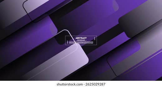 Plano de fundo quadrado sobreposto em roxo e cinza. Padrão de forma simples e moderno com sombra e linhas. Vetor eps10