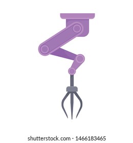 Purple and gray robotic arm. Vector illustration on white background. - Powered by Shutterstock - Get 15% off with code: PIKWIZARD15