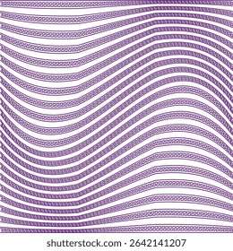 Purple Greek border. Wavy parallel pattern. Ornament linear repetition. Vector ethnic stripes.