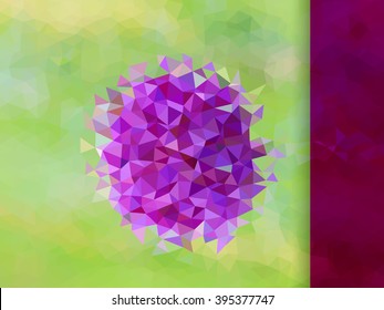 Purple and green background with triangle  and color stripe