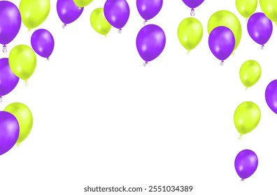 Purple and Green Balloons Background. Vector Illustration EPS10