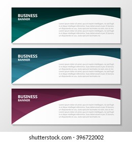 Purple green blue polygonal concept Business banner template layout elegance design set 