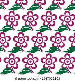 Purple and green color floral pattern design for background 