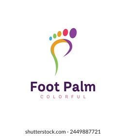 Purple Green Colorful Foot Palm Logo