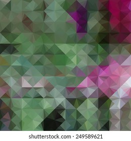 Purple and green defocused background with geometric triangular ornament