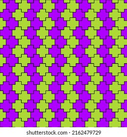 Purple and green geometric pattern for background. Square pattern for wallpaper. 