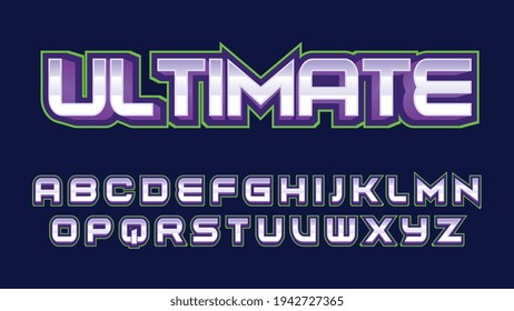 Purple and Green Modern Gaming Sports Artistic Font Typography