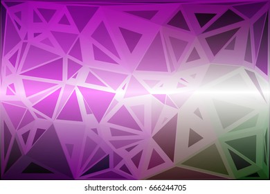 Purple green pink abstract random sizes low poly geometric background