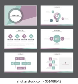 Purple green presentation template Infographic elements flat design set for brochure flyer leaflet marketing advertising