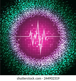 purple green pulse Light Abstract Technology background for computer graphic website and internet.