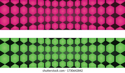 Purple and green six angle background. vector illustration