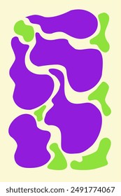 purple and green smooth swirl retro abstract vector illustration. 