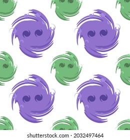 Modelo de resumen espiral morado y verde Expressionismo Ilustración digital. Diseño vectorial de textura moderna sin inconvenientes.