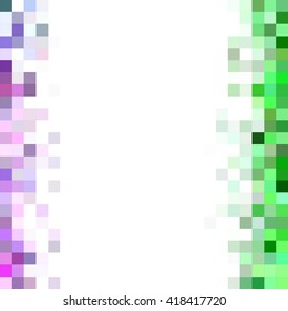 Purple and green square mosaic background border design