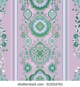 Purple and green Striped floral pattern