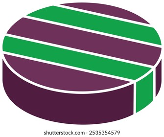 Purple and green striped Halloween candy disk design Vector