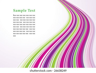 Purple and green striped template with copy space