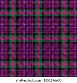 Purple and Green Tartan Plaid Scottish Seamless Pattern. Texture from tartan, plaid, tablecloths, shirts, clothes, dresses, bedding, blankets and other textile.