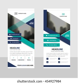 Purple Green triangle Business Roll Up Banner flat design template ,Abstract Geometric banner template Vector illustration set, abstract presentation brochure flyer template vertical template vector