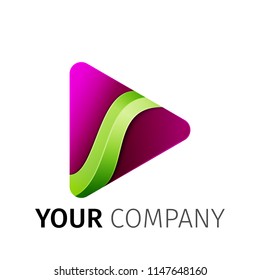 Purple and green triangle Logo