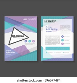 Purple Green Vector Leaflet Brochure Flyer template design, book cover layout design, Abstract green purple presentation templates